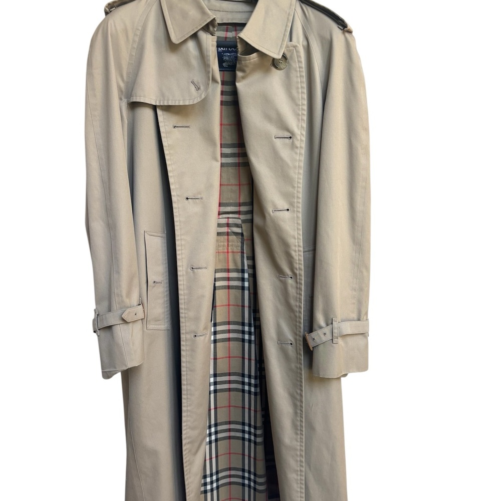 Vintage Burberry Beige Trench Coat - Check Lining and Belt In Tact and Included